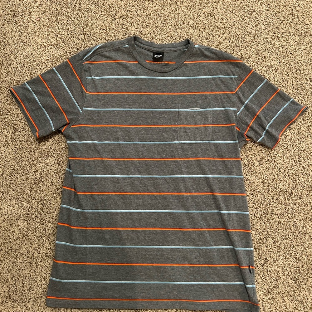 Gray Striped Men's Shirt Oakley